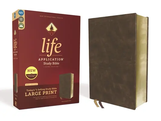 Niv, Life Application Study Bible, Dritte Auflage, Großdruck, Bonded Leather, Braun, Red Letter Edition - Niv, Life Application Study Bible, Third Edition, Large Print, Bonded Leather, Brown, Red Letter Edition