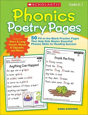 Phonics Poetry Pages: 50 Übungsblätter zum Ausfüllen, die Kindern helfen, wesentliche Phonetik-Fähigkeiten für den Leseerfolg zu beherrschen - Phonics Poetry Pages: 50 Fill-In-The-Blank Practice Pages That Help Kids Master Essential Phonics Skills for Reading Success