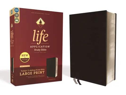 Niv, Life Application Study Bible, Dritte Auflage, Großdruck, Bonded Leather, Schwarz, Red Letter Edition - Niv, Life Application Study Bible, Third Edition, Large Print, Bonded Leather, Black, Red Letter Edition