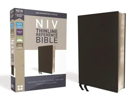 NIV, Thinline-Referenzbibel, Premium-Gewebeleder, Schwarz, Red Letter Edition, Comfort Print - NIV, Thinline Reference Bible, Premium Bonded Leather, Black, Red Letter Edition, Comfort Print