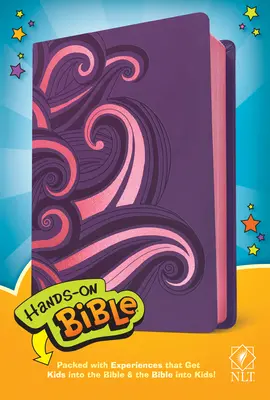 Hands-On Bible NLT (Lederähnlich, Lila/Rosa Wirbel) - Hands-On Bible NLT (Leatherlike, Purple/Pink Swirls)