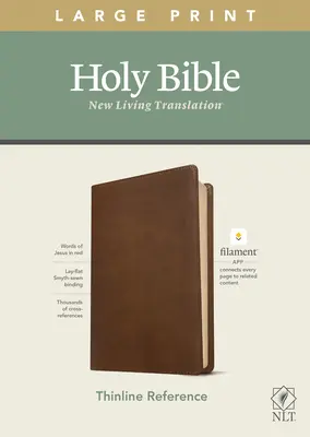 NLT Large Print Thinline Reference Bible, Filament Enabled Edition (rote Schrift, lederähnlich, rustikales Braun) - NLT Large Print Thinline Reference Bible, Filament Enabled Edition (Red Letter, Leatherlike, Rustic Brown)