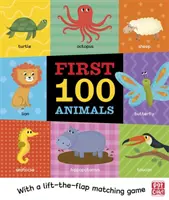 First 100 Animals - Ein Pappbuch mit einem Spiel, bei dem man die Klappe aufklappen muss - First 100 Animals - A board book with a lift-the-flap matching game