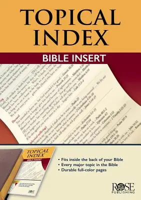 Buch: Thematisches Bibelverzeichnis Insert - Book: Topical Bible Index Insert