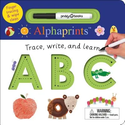 Alphaprints: ABC nachzeichnen, schreiben und lernen: Fingerabdrücke & Abwischen - Alphaprints: Trace, Write, and Learn ABC: Finger Tracing & Wipe Clean