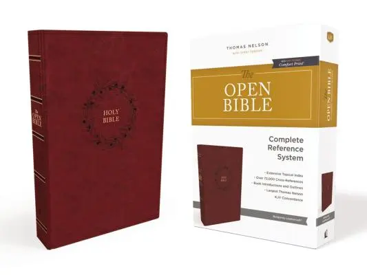 Die Kjv, Offene Bibel, Lederweich, Burgund, Red Letter Edition, Comfort Print: Vollständiges Referenzsystem - The Kjv, Open Bible, Leathersoft, Burgundy, Red Letter Edition, Comfort Print: Complete Reference System