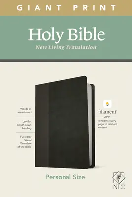 NLT Personal Size Giant Print Bible, Filament Enabled Edition (Rote Schrift, lederähnlich, Schwarz/Onyx) - NLT Personal Size Giant Print Bible, Filament Enabled Edition (Red Letter, Leatherlike, Black/Onyx)