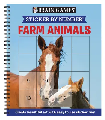 Denkspiele - Sticker nach Zahlen: Bauernhoftiere (Einfach - Quadratische Sticker): Wunderschöne Kunst mit einfachem Sticker-Spaß schaffen! - Brain Games - Sticker by Number: Farm Animals (Easy - Square Stickers): Create Beautiful Art with Easy to Use Sticker Fun!