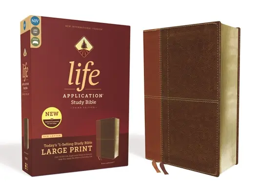 Niv, Life Application Study Bible, Dritte Auflage, Großdruck, Lederweich, Braun, Red Letter Edition - Niv, Life Application Study Bible, Third Edition, Large Print, Leathersoft, Brown, Red Letter Edition