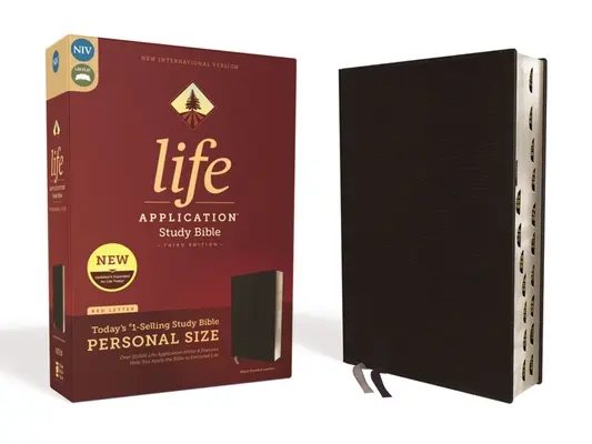 Niv, Life Application Study Bible, Dritte Auflage, Personal Size, Gebundenes Leder, Schwarz, Indexiert, Red Letter Edition - Niv, Life Application Study Bible, Third Edition, Personal Size, Bonded Leather, Black, Indexed, Red Letter Edition