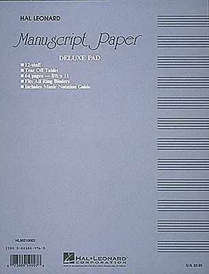 Manuskriptpapier (Deluxe Pad)(Blauer Einband) - Manuscript Paper (Deluxe Pad)(Blue Cover)