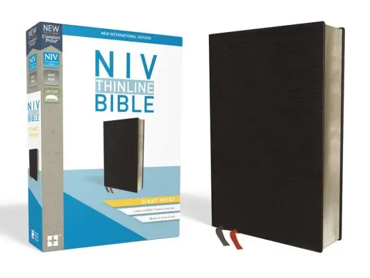 NIV, Thinline Bibel, Riesendruck, Gebundenes Leder, Schwarz, Indexiert, Red Letter Edition - NIV, Thinline Bible, Giant Print, Bonded Leather, Black, Indexed, Red Letter Edition