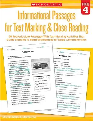 Informational Passages for Text Marking & Close Reading: Klasse 4: 20 reproduzierbare Passagen mit Textmarkierungsaktivitäten, die Schüler zum genauen Lesen anleiten - Informational Passages for Text Marking & Close Reading: Grade 4: 20 Reproducible Passages with Text-Marking Activities That Guide Students to Read St