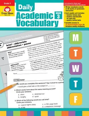 Täglicher akademischer Wortschatz Klasse 3 [mit Folien] - Daily Academic Vocabulary Grade 3 [With Transparencies]