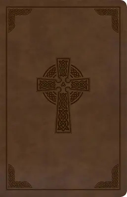 KJV Großdruck Bibel im persönlichen Format, Braun Keltisches Kreuz Ledertouch - KJV Large Print Personal Size Reference Bible, Brown Celtic Cross Leathertouch