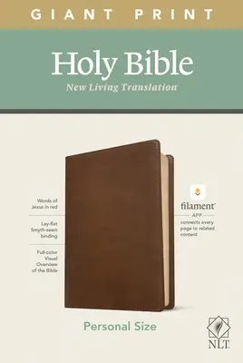 NLT Personal Size Giant Print Bible, Filament Enabled Edition (Rote Schrift, lederähnlich, rustikales Braun) - NLT Personal Size Giant Print Bible, Filament Enabled Edition (Red Letter, Leatherlike, Rustic Brown)