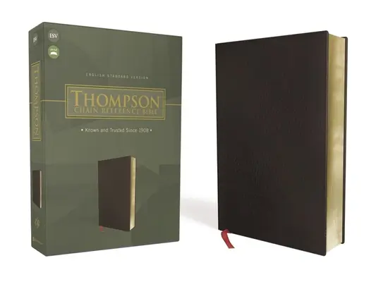 Esv, Thompson Kettenreferenzbibel, Gebundenes Leder, Schwarz, Rote Schrift - Esv, Thompson Chain-Reference Bible, Bonded Leather, Black, Red Letter