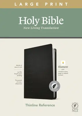 NLT Large Print Thinline Reference Bible, Filament Enabled Edition (Rote Schrift, lederähnlich, schwarz, indiziert) - NLT Large Print Thinline Reference Bible, Filament Enabled Edition (Red Letter, Leatherlike, Black, Indexed)