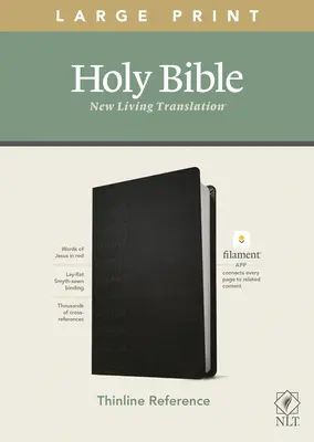 NLT Large Print Thinline Reference Bible, Filament Enabled Edition (rote Schrift, lederähnlich, schwarz) - NLT Large Print Thinline Reference Bible, Filament Enabled Edition (Red Letter, Leatherlike, Black)