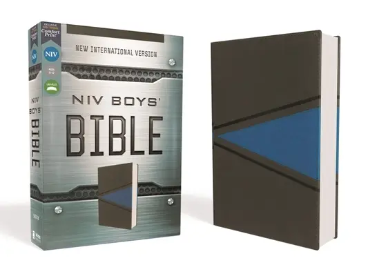 Niv, Jungenbibel, Lederweich, Grau/Blau, Komfortdruck - Niv, Boys Bible, Leathersoft, Gray/Blue, Comfort Print