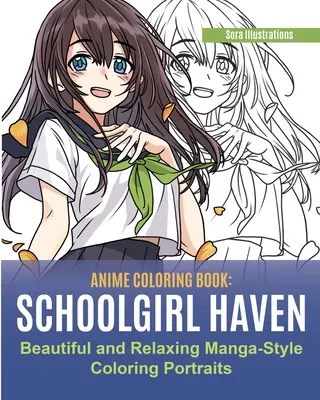 Anime-Malbuch: School Girl Haven. Schöne und entspannende Manga-Stil Färbung Porträts - Anime Coloring Book: School Girl Haven. Beautiful and Relaxing Manga-Style Coloring Portraits