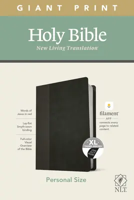 NLT Personal Size Giant Print Bible, Filament Enabled Edition (Rote Schrift, lederähnlich, Schwarz/Onyx, indiziert) - NLT Personal Size Giant Print Bible, Filament Enabled Edition (Red Letter, Leatherlike, Black/Onyx, Indexed)
