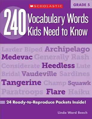 240 Vokabeln, die Kinder wissen müssen: Klasse 5: 24 fertige Pakete zum Wiederholen! - 240 Vocabulary Words Kids Need to Know: Grade 5: 24 Ready-To-Reproduce Packets Inside!