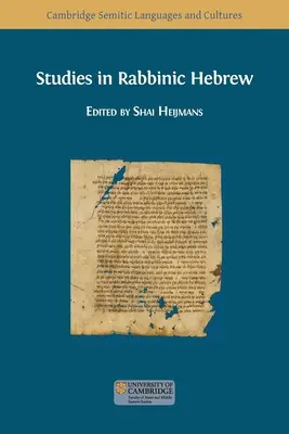 Studien in Rabbinischem Hebräisch - Studies in Rabbinic Hebrew