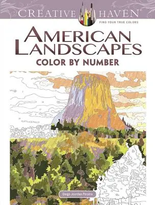 Creative Haven Amerikanische Landschaften Ausmalbuch nach Zahlen - Creative Haven American Landscapes Color by Number Coloring Book