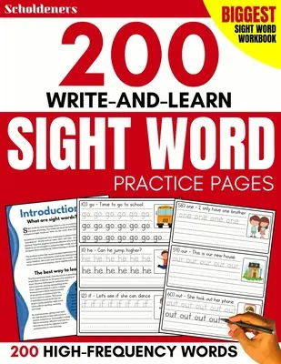 200 Übungsblätter zum Schreiben und Lernen von Wörtern: Lernen Sie die 200 häufigsten Wörter, die für den Erfolg beim Lesen und Schreiben wichtig sind - 200 Write-and-Learn Sight Word Practice Pages: Learn the Top 200 High-Frequency Words Essential to Reading and Writing Success