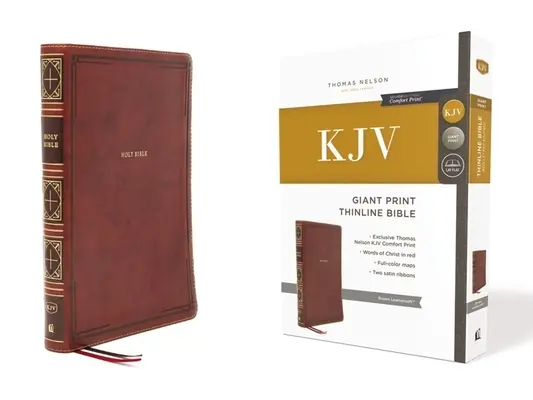 Kjv, Thinline Bibel, Riesendruck, Lederweich, Braun, Red Letter Edition, Komfortdruck: Heilige Bibel, King James Version - Kjv, Thinline Bible, Giant Print, Leathersoft, Brown, Red Letter Edition, Comfort Print: Holy Bible, King James Version