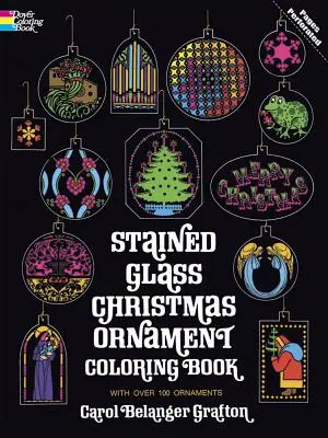Buntglas-Weihnachtsornament-Malbuch - Stained Glass Christmas Ornament Coloring Book