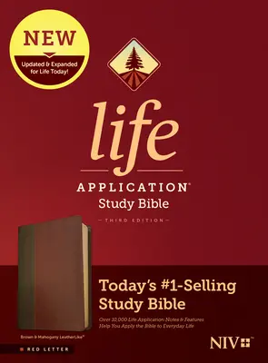 NIV Life Application Study Bible, dritte Auflage (Rote Schrift, lederähnlich, braun/Mahagoni) - NIV Life Application Study Bible, Third Edition (Red Letter, Leatherlike, Brown/Mahogany)