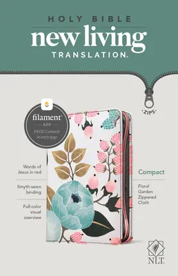 NLT Compact Zipper Bible, Filament Enabled Edition (rote Schrift, Stoff, Blumengarten) - NLT Compact Zipper Bible, Filament Enabled Edition (Red Letter, Cloth, Floral Garden)