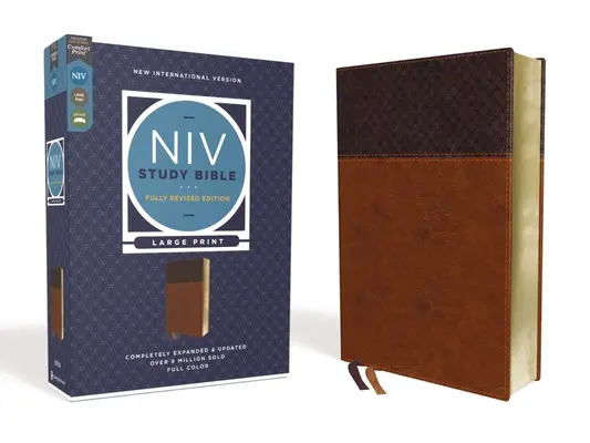 NIV Studienbibel, Vollständig revidierte Ausgabe, Großdruck, lederweich, braun, rote Schrift, Komfortdruck - NIV Study Bible, Fully Revised Edition, Large Print, Leathersoft, Brown, Red Letter, Comfort Print