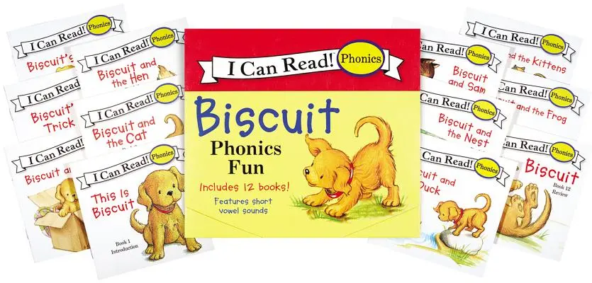 Biscuit 12-Book Phonics Fun!: Enthält 12 Mini-Bücher mit kurzen und langen Vokallauten - Biscuit 12-Book Phonics Fun!: Includes 12 Mini-Books Featuring Short and Long Vowel Sounds