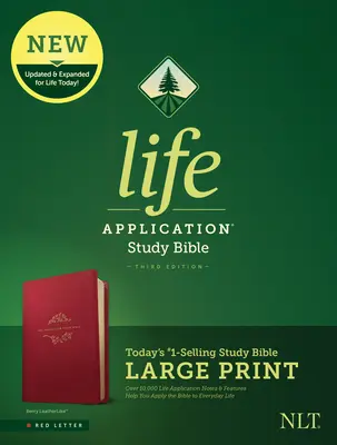 NLT Life Application Study Bible, dritte Auflage, Großdruck (rote Schrift, lederähnlich, Beere) - NLT Life Application Study Bible, Third Edition, Large Print (Red Letter, Leatherlike, Berry)