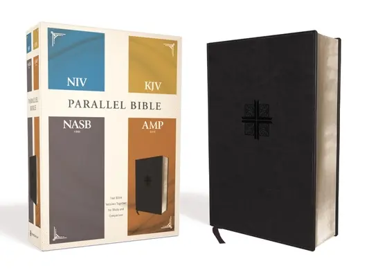 Niv, Kjv, Nasb, Amplified, Parallelbibel, Leathersoft, Schwarz: Vier Bibelversionen zusammen für Studium und Vergleich - Niv, Kjv, Nasb, Amplified, Parallel Bible, Leathersoft, Black: Four Bible Versions Together for Study and Comparison