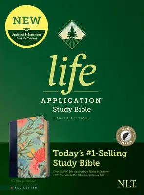 NLT Life Application Study Bible, dritte Ausgabe (rote Schrift, lederähnlich, Teal Floral, indiziert) - NLT Life Application Study Bible, Third Edition (Red Letter, Leatherlike, Teal Floral, Indexed)