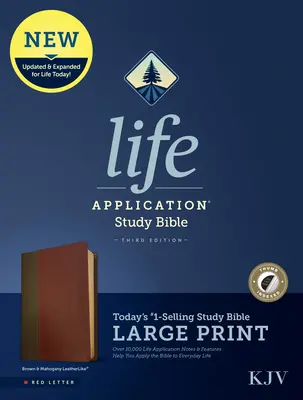 KJV Life Application Study Bible, Dritte Auflage, Großdruck (Rote Schrift, lederähnlich, Braun/Mahagoni, indiziert) - KJV Life Application Study Bible, Third Edition, Large Print (Red Letter, Leatherlike, Brown/Mahogany, Indexed)