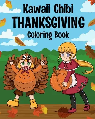 Kawaii Chibi Thanksgiving-Malbuch für Kinder und Erwachsene - Kawaii Chibi Thanksgiving Coloring Book for Kids and Adults
