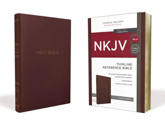 NKJV, Thinline Reference Bible, Leder-Look, Burgund, Red Letter Edition, Comfort Print - NKJV, Thinline Reference Bible, Leather-Look, Burgundy, Red Letter Edition, Comfort Print