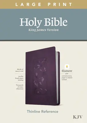 KJV Large Print Thinline Reference Bible, Filament Enabled Edition (Rote Schrift, lederähnlich, geblümt/violett) - KJV Large Print Thinline Reference Bible, Filament Enabled Edition (Red Letter, Leatherlike, Floral/Purple)