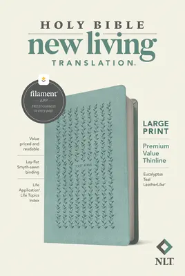 NLT Großdruck Premium Thinline Bibel, Filament Enabled Edition (Lederartig, Eukalyptus Teal) - NLT Large Print Premium Value Thinline Bible, Filament Enabled Edition (Leatherlike, Eucalyptus Teal)