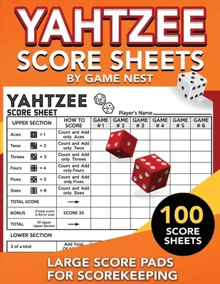 Yahtzee Score Sheets: 100 große Score-Blöcke für Scorekeeping - 8,5 x 11“ Yahtzee Score Cards“ - Yahtzee Score Sheets: 100 Large Score Pads for Scorekeeping - 8.5 x 11