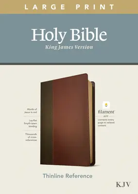 KJV Large Print Thinline Reference Bible, Filament Enabled Edition (Rote Schrift, lederähnlich, Braun/Mahagoni) - KJV Large Print Thinline Reference Bible, Filament Enabled Edition (Red Letter, Leatherlike, Brown/Mahogany)