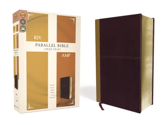 KJV, Amplified, Parallel Bibel, Großdruck, Lederweich, Tan/Burgundy, Red Letter Edition: Zwei Bibelversionen zusammen für Studium und Vergleich - KJV, Amplified, Parallel Bible, Large Print, Leathersoft, Tan/Burgundy, Red Letter Edition: Two Bible Versions Together for Study and Comparison
