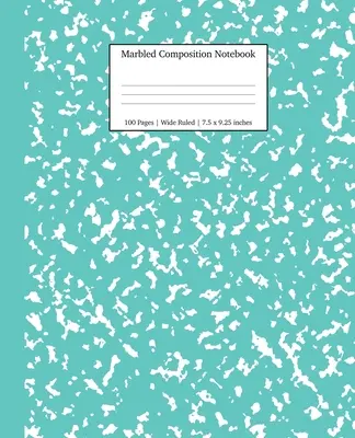 Marmoriertes Notizbuch: Türkisfarbenes Marmorpapier mit breitem Rand, Fachbuch - Marbled Composition Notebook: Turquoise Marble Wide Ruled Paper Subject Book