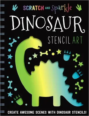 Scratch and Sparkle Dinosaurier Schablone Kunst - Scratch and Sparkle Dinosaur Stencil Art