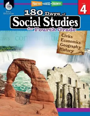 180 Tage Sozialkunde für die vierte Klasse: Üben, Bewerten, Diagnostizieren - 180 Days of Social Studies for Fourth Grade: Practice, Assess, Diagnose